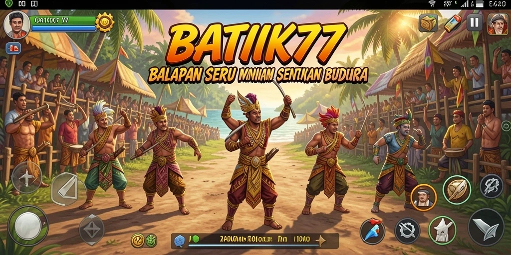 Screenshot utama BATIK77 menampilkan balapan seru dengan trek yang indah.