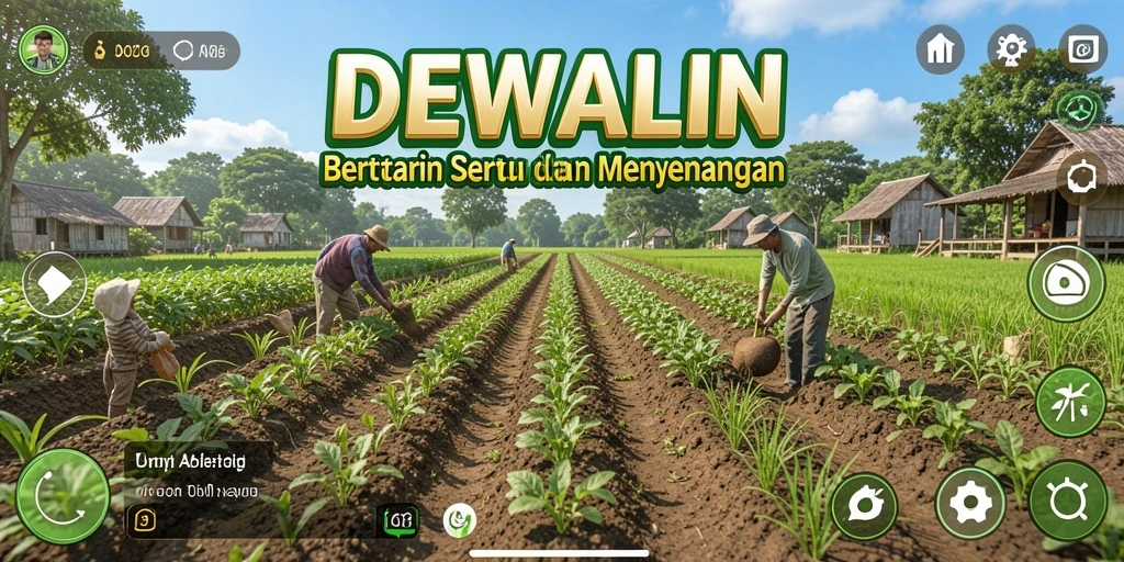 Gameplay menarik DEWALIN yang menampilkan aktivitas bertani.