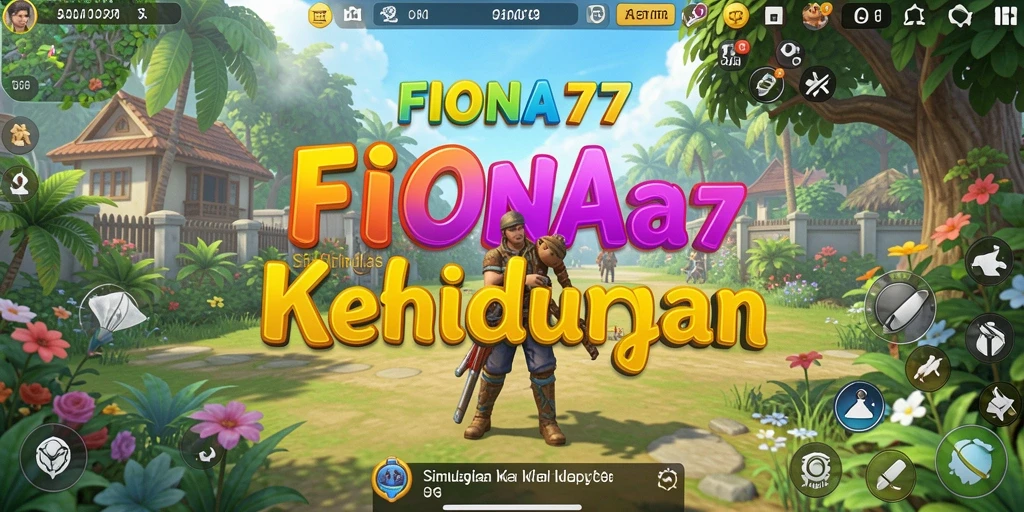 Tangkapan layar utama FIONA77 menampilkan gameplay simulasi kehidupan yang menarik.