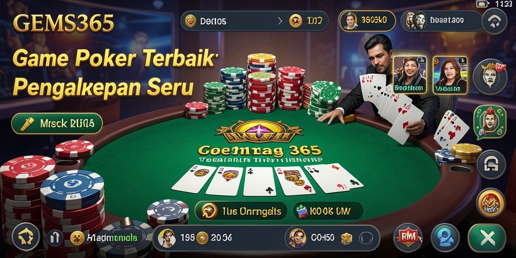 Tangkapan layar GEMS365 menunjukkan gameplay poker yang menarik dan mendebarkan.