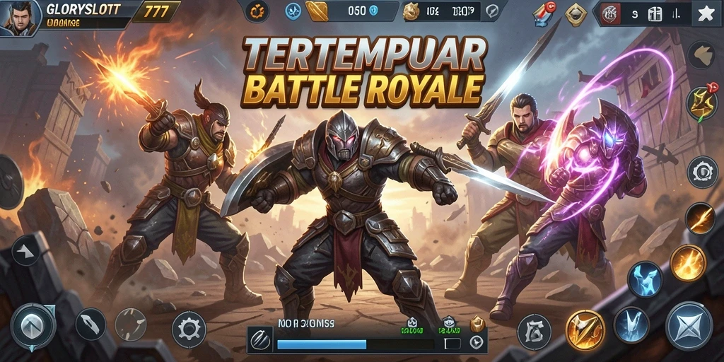Tangkapan layar gameplay GLORYSLOT777 yang penuh aksi Battle Royale.