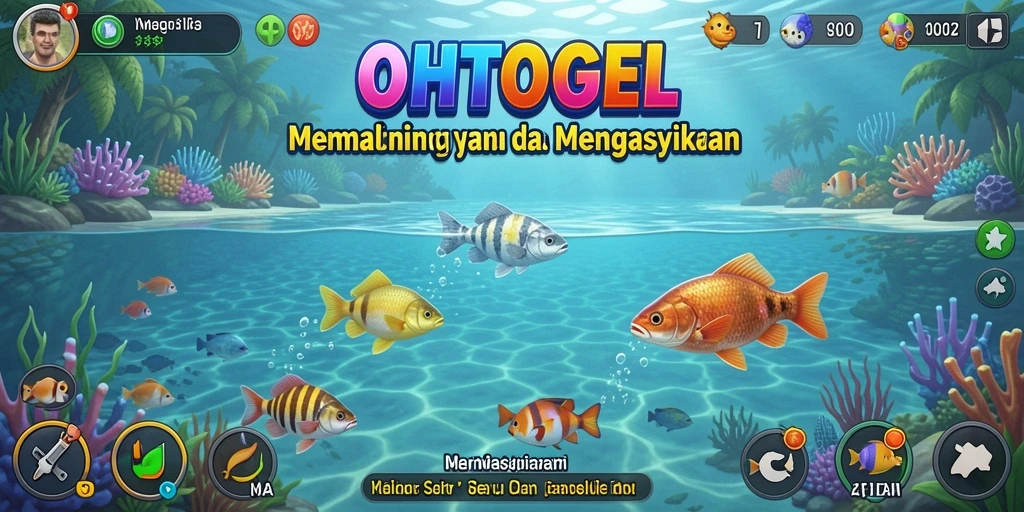 Screenshot gameplay OHTOGEL menampilkan aksi memancing yang mendebarkan.
