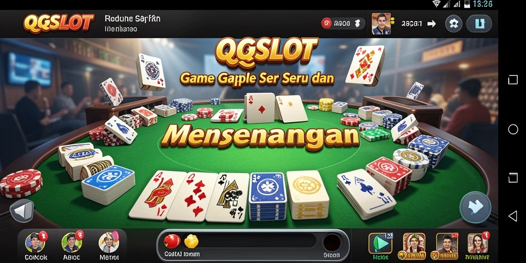 Tampilan gameplay <strong>QQSLOT</strong> dengan suasana Gaple yang menyenangkan.