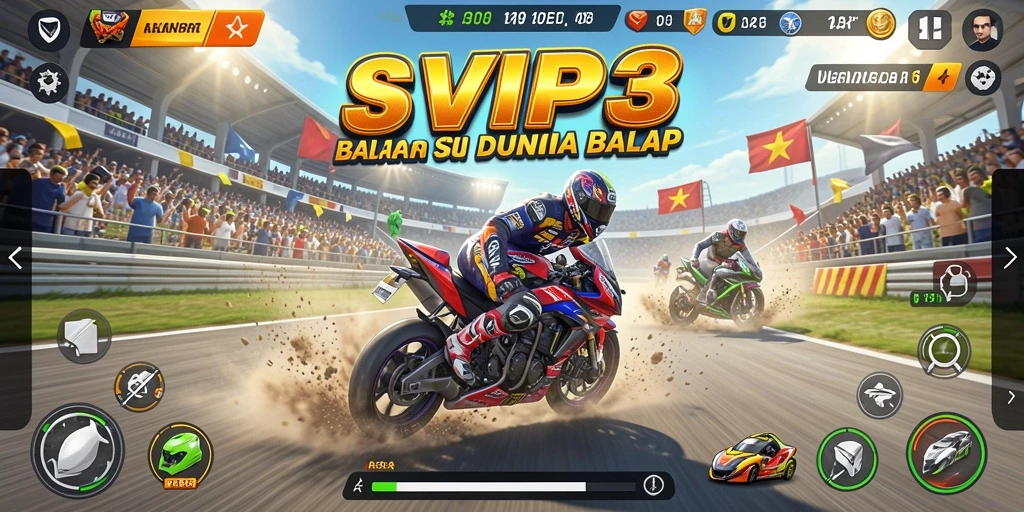 Gameplay balap yang mendebarkan dan menantang dalam SVIP3.